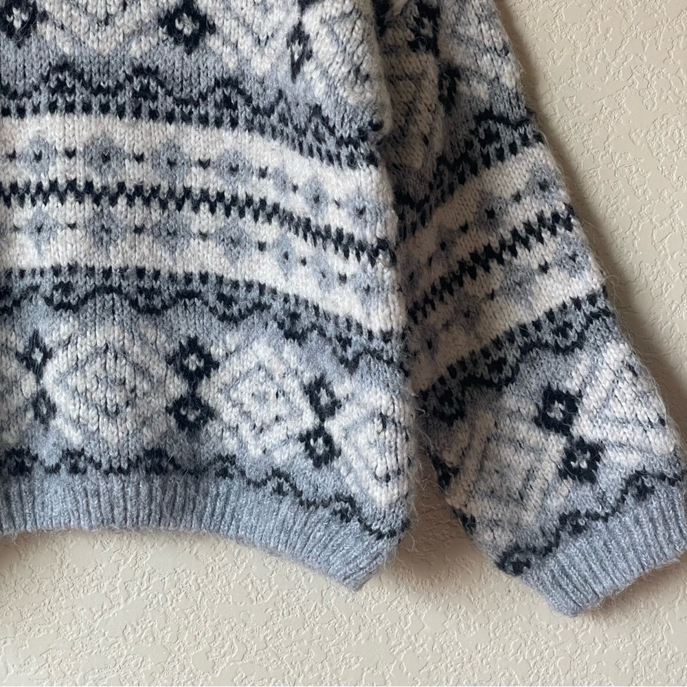 Zara Kids Gray Patterned Winter Sweater - Picture 4 of 6